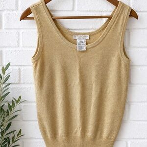 Beautiful St. John Basics gold knit tank top, size M